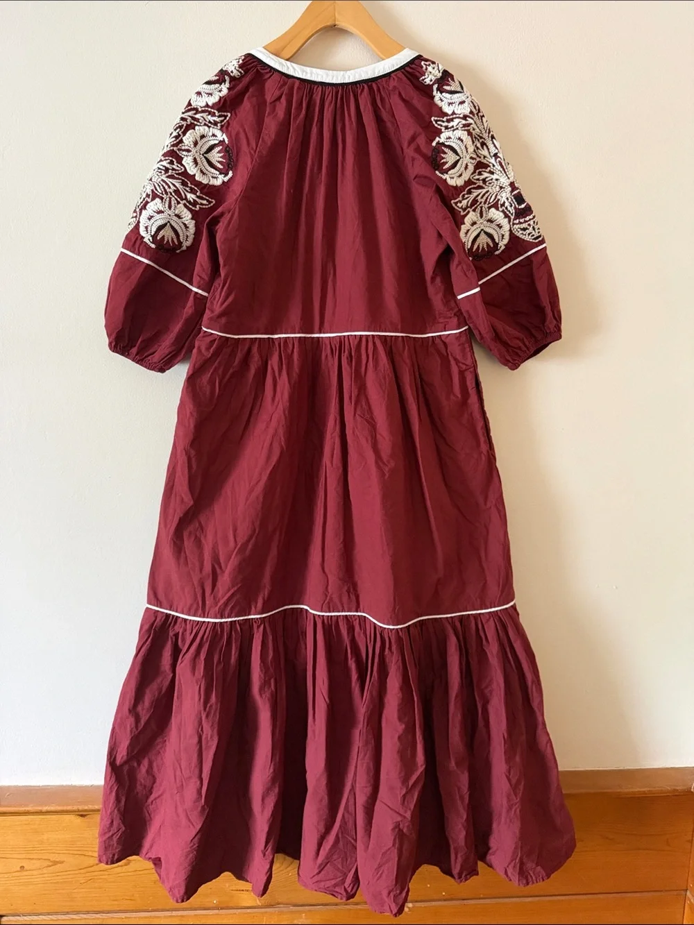 Anthropologie Gretel Embroidered Maxi Dress in Russet Brown Size XS - Picture 7 of 8